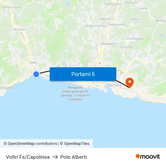 Voltri Fs/Capolinea to Polo Alberti map