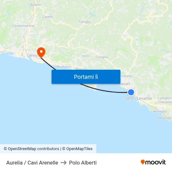 Aurelia / Cavi Arenelle to Polo Alberti map