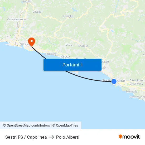 Sestri FS / Capolinea to Polo Alberti map