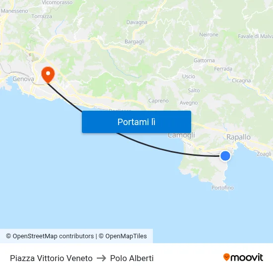 Piazza Vittorio Veneto to Polo Alberti map
