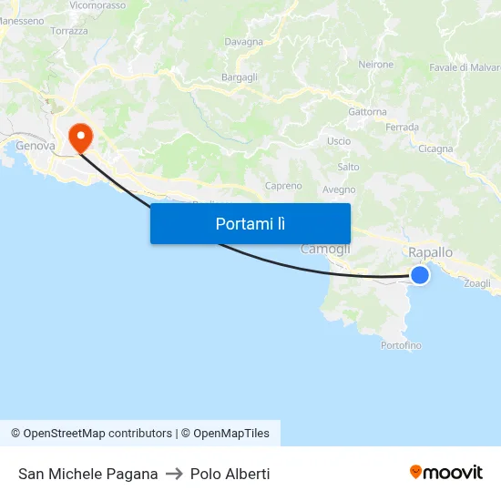 San Michele Pagana to Polo Alberti map
