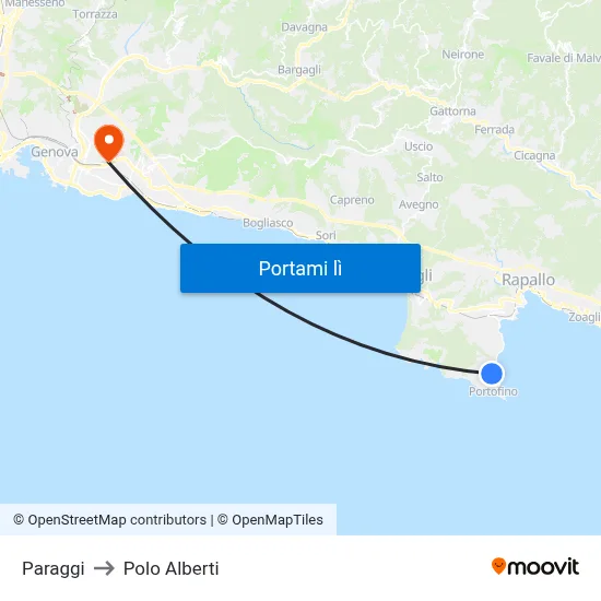 Paraggi to Polo Alberti map