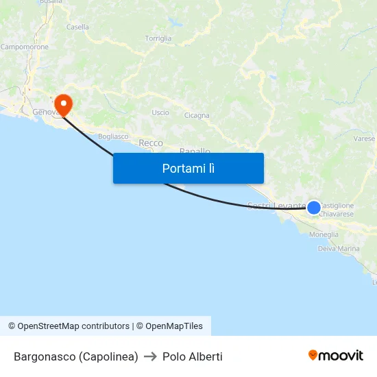 Bargonasco (Capolinea) to Polo Alberti map