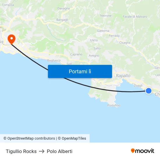Tigullio Rocks to Polo Alberti map
