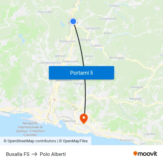 Busalla FS to Polo Alberti map