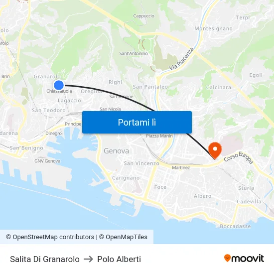 Salita Di Granarolo to Polo Alberti map