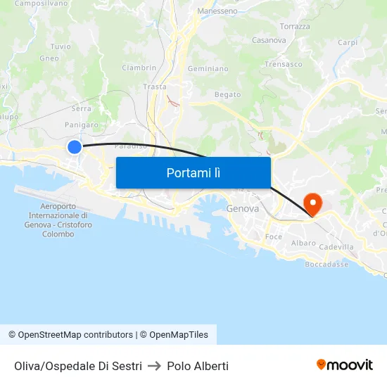 Oliva/Ospedale Di Sestri to Polo Alberti map