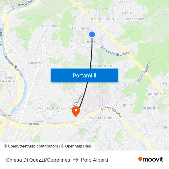 Chiesa Di Quezzi/Capolinea to Polo Alberti map