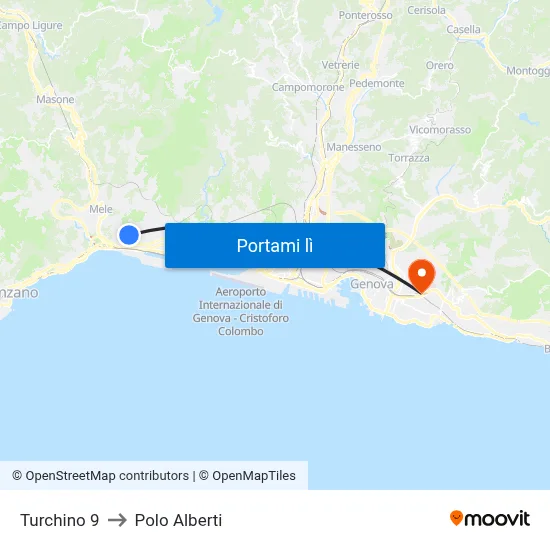 Turchino 9 to Polo Alberti map