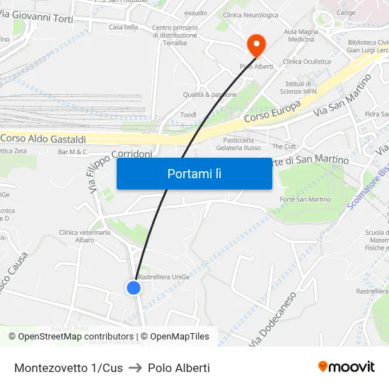 Montezovetto 1/Cus to Polo Alberti map