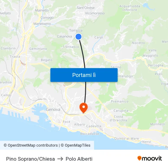 Pino Soprano/Chiesa to Polo Alberti map
