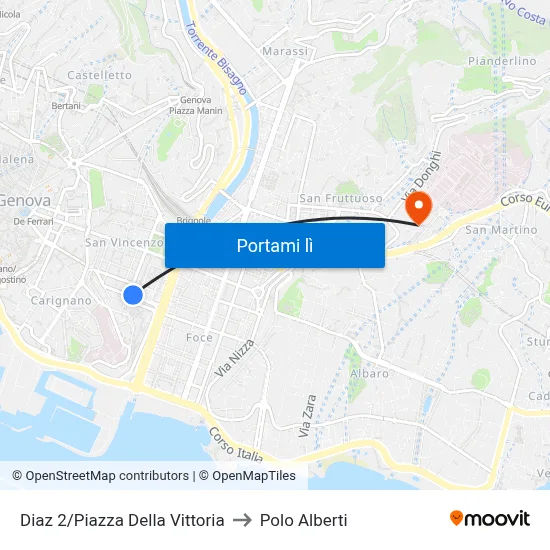 Diaz 2/Piazza Della Vittoria to Polo Alberti map