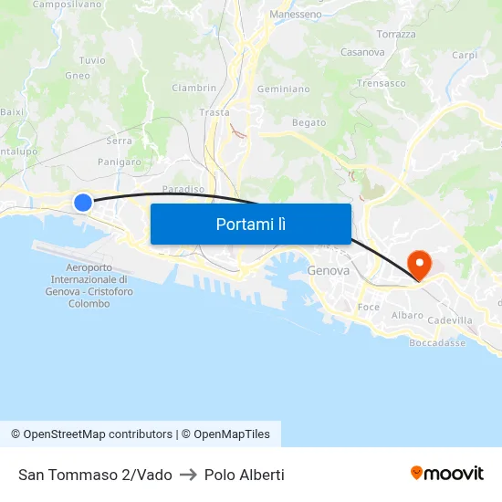 San Tommaso 2/Vado to Polo Alberti map