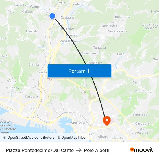 Piazza Pontedecimo/Dal Canto to Polo Alberti map