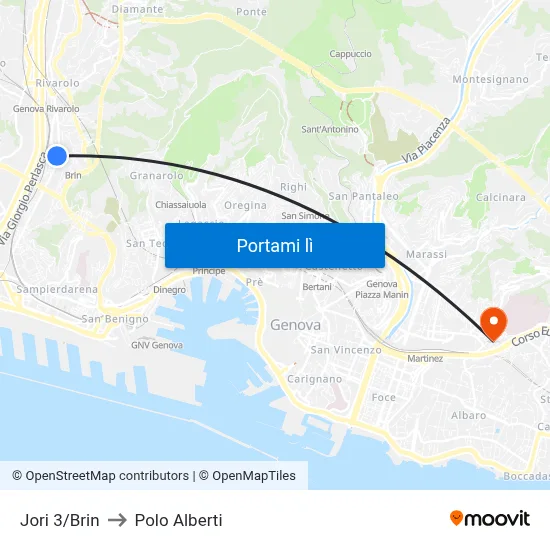 Jori 3/Brin to Polo Alberti map