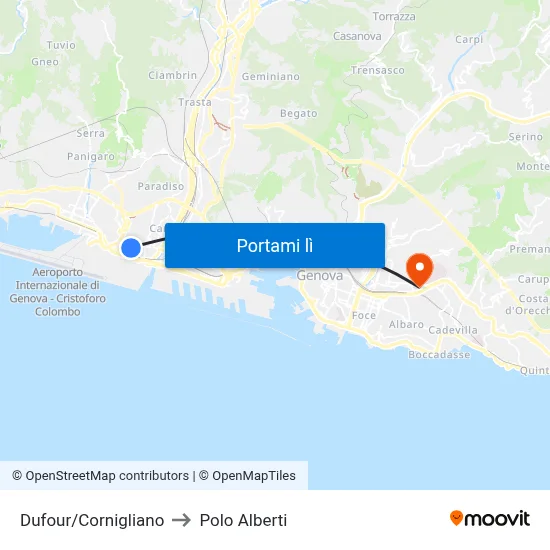 Dufour/Cornigliano to Polo Alberti map