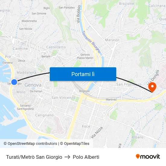 Turati/Metrò San Giorgio to Polo Alberti map