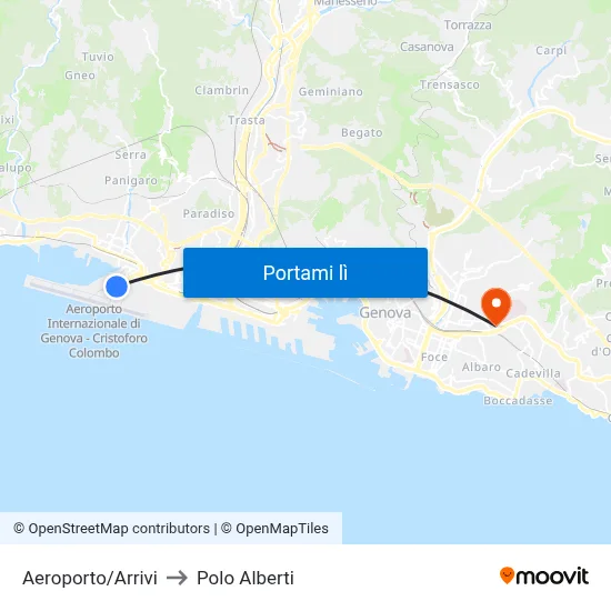 Aeroporto/Arrivi to Polo Alberti map