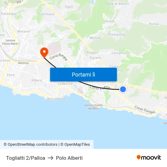 Togliatti 2/Palloa to Polo Alberti map