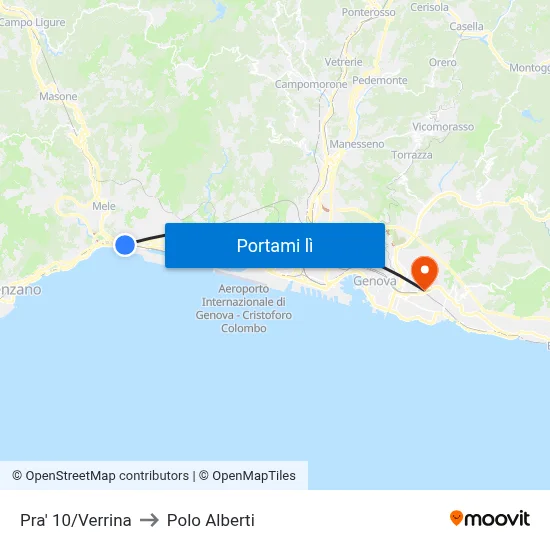 Pra' 10/Verrina to Polo Alberti map