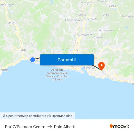 Pra' 7/Palmaro Centro to Polo Alberti map