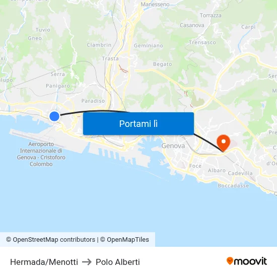 Hermada/Menotti to Polo Alberti map