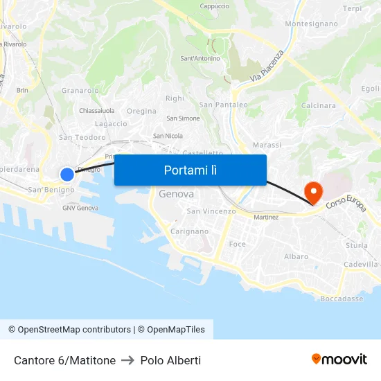 Cantore 6/Matitone to Polo Alberti map