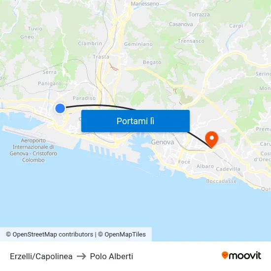 Erzelli/Capolinea to Polo Alberti map
