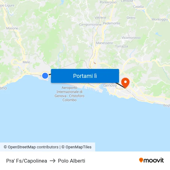 Pra' Fs/Capolinea to Polo Alberti map