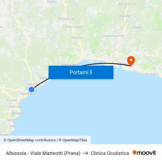 Albissola - Viale Matteotti (Prana) to Clinica Oculistica map