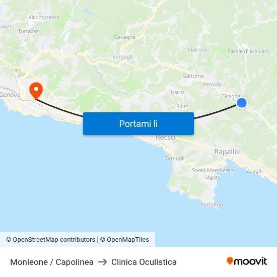 Monleone / Capolinea to Clinica Oculistica map