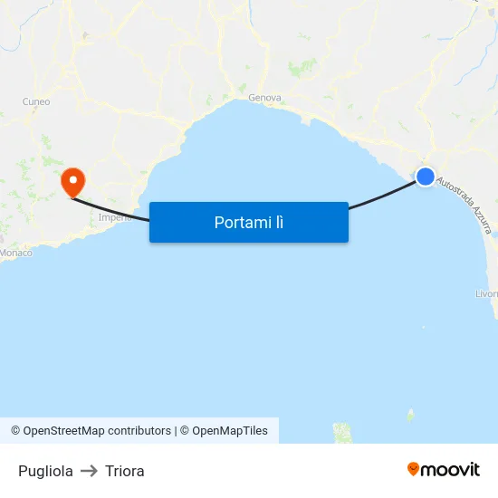 Pugliola to Triora map
