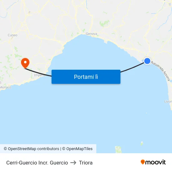 Cerri-Guercio Incr. Guercio to Triora map