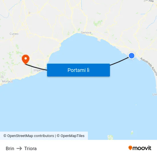 Brin to Triora map