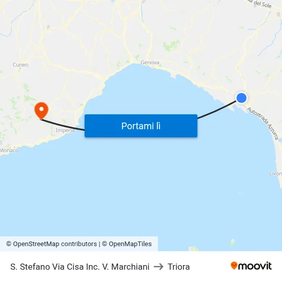 S. Stefano Via Cisa Inc. V. Marchiani to Triora map