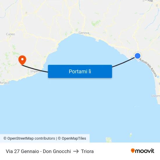 Via 27 Gennaio - Don Gnocchi to Triora map