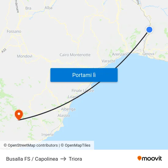 Busalla FS / Capolinea to Triora map