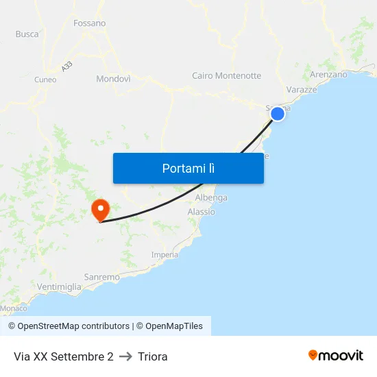 Via XX Settembre 2 to Triora map
