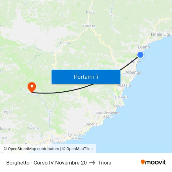 Borghetto - Corso IV Novembre 20 to Triora map
