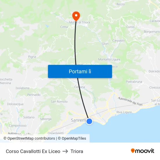 Corso Cavallotti Ex Liceo to Triora map