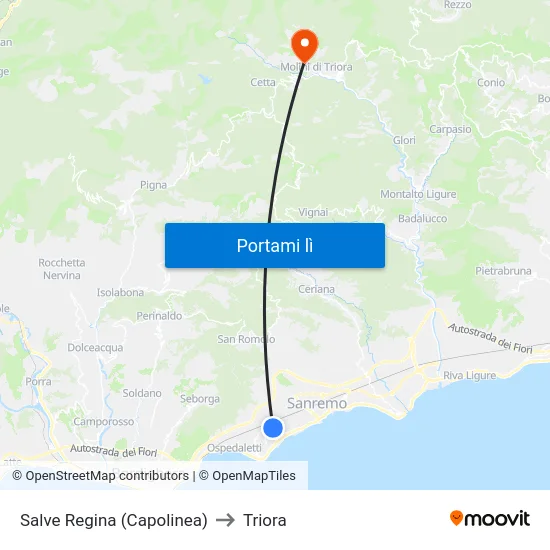 Salve Regina (Capolinea) to Triora map