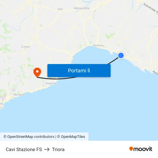 Cavi Stazione FS to Triora map