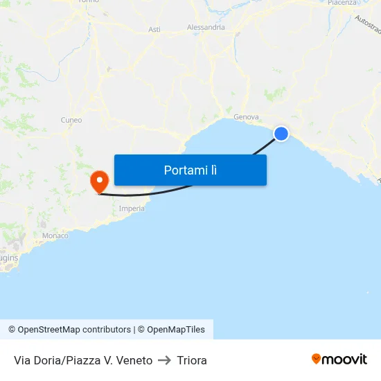 Via Doria/Piazza V. Veneto to Triora map