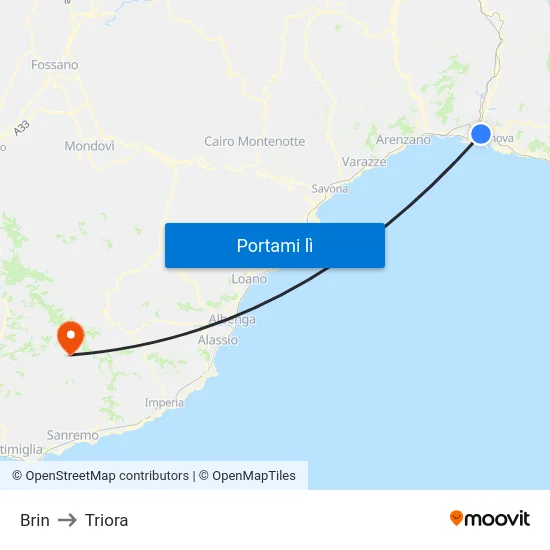 Brin to Triora map