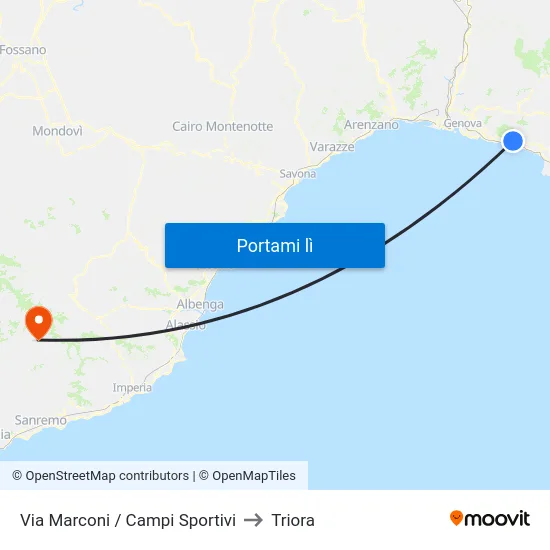 Via Marconi / Campi Sportivi to Triora map