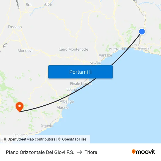 Piano Orizzontale Dei Giovi F.S. to Triora map