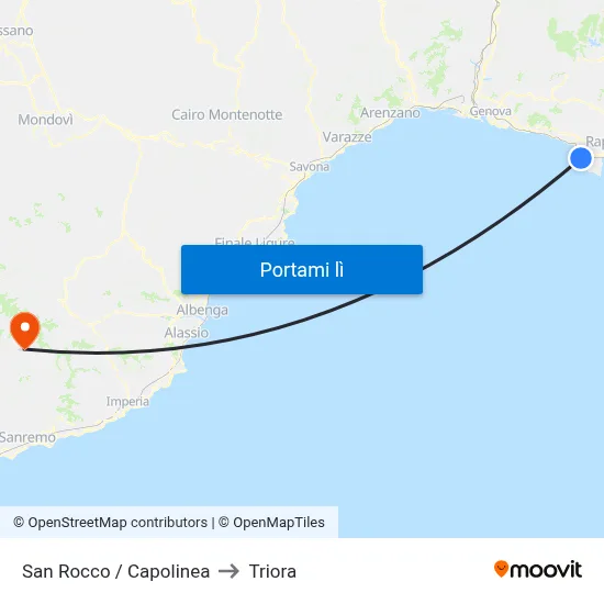 San Rocco / Capolinea to Triora map