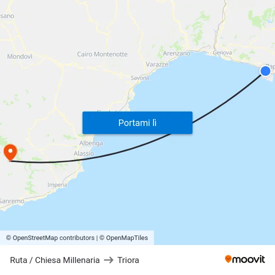 Ruta / Chiesa Millenaria to Triora map