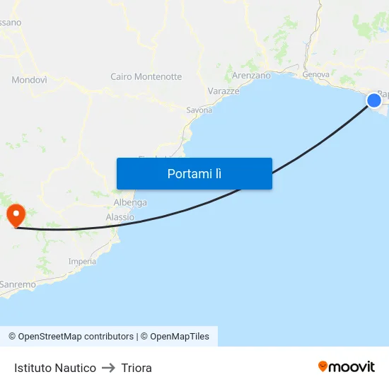 Istituto Nautico to Triora map