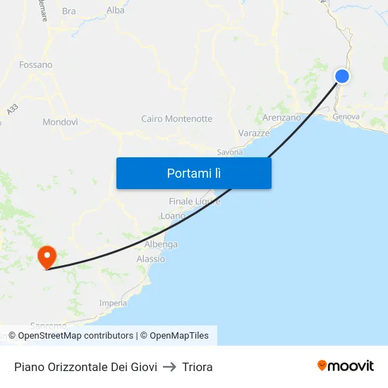 Piano Orizzontale Dei Giovi to Triora map